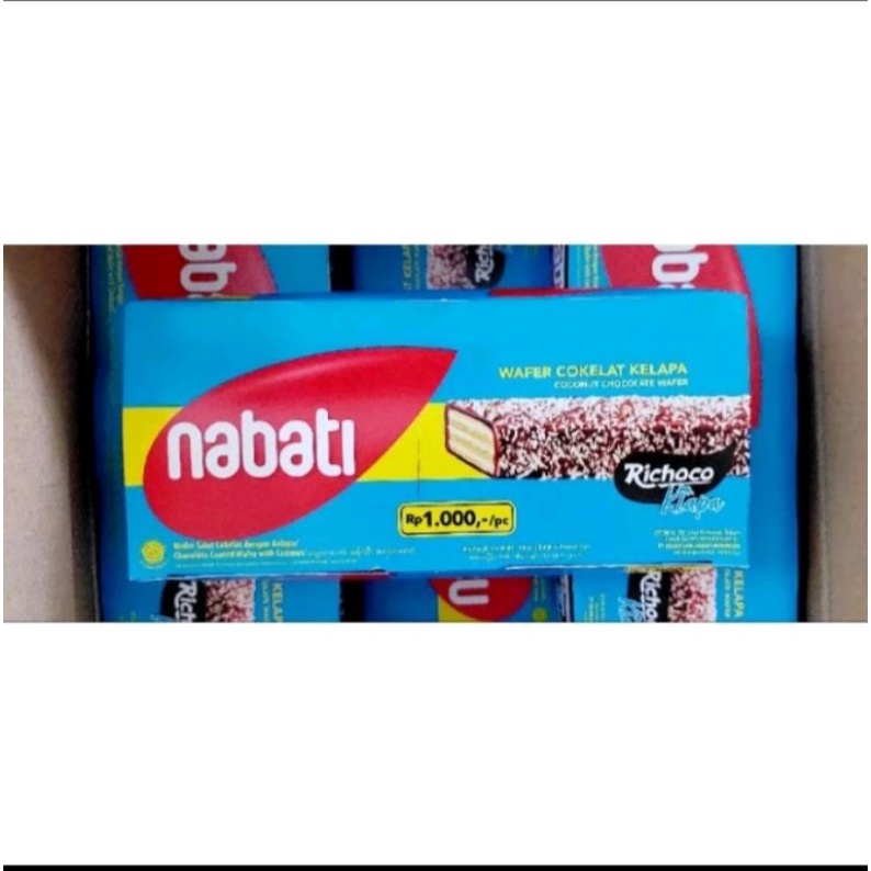 

nabati wafer coklat klapa 1box isi 12pcs@14gr