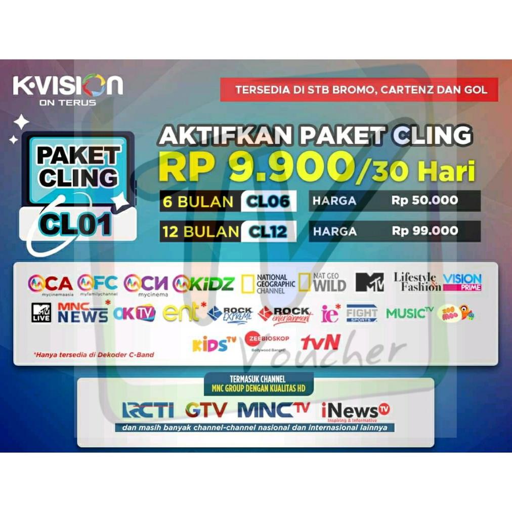 Update K Vision Paket Cling 1Tahun/360 Hari Mnc Group K-Vision Cl12 2023