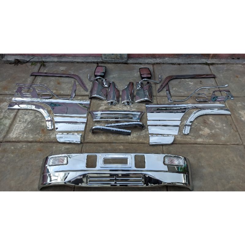aksesoris bagian depan dan samping crome elf nhr isuzu elf nhr elf nkr55  elf macan