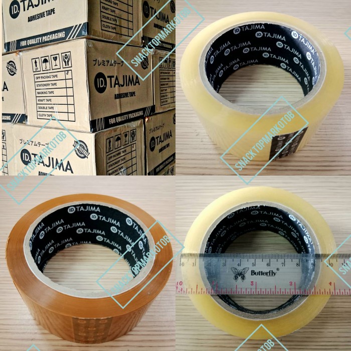 

Terlaris Lakban Bening / Coklat 2Inch(45Mm) 90Yards Tajima Black Hawk Per Dus