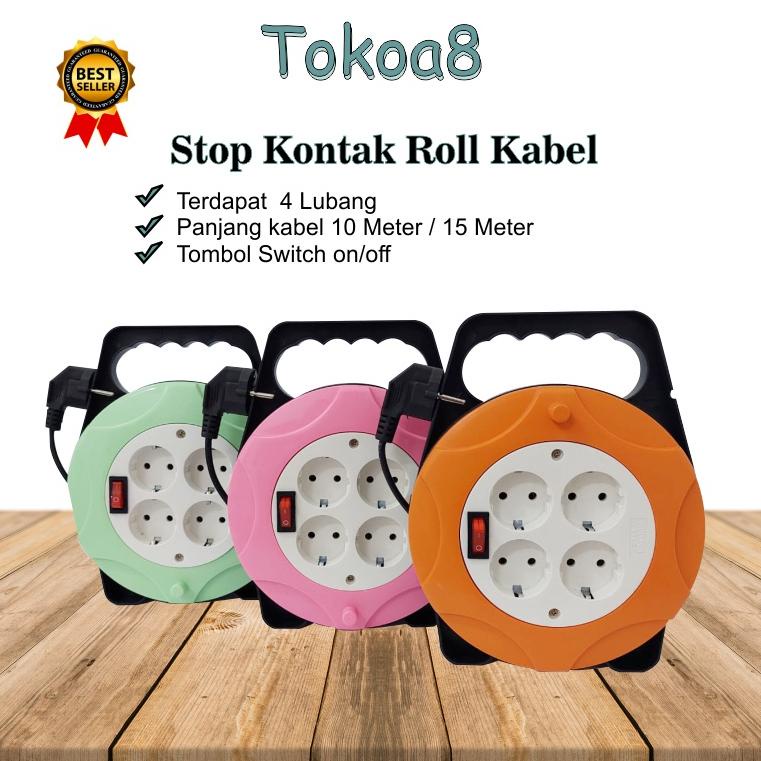 Discount Stop Kontak / Roll Kabel Panjang 10 Meter / 15 Meter Switch