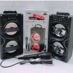 Terbaik Wireles Speaker Bluetooth Y-801 Free Mic Karaoke