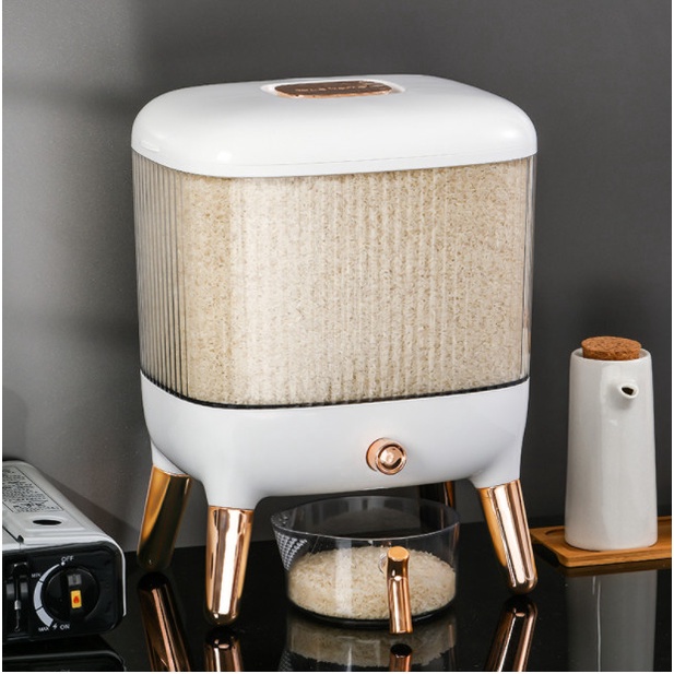 ((Pre Order))Tempat Beras Estetik/Tempat Beras 10Kg/Tempat Beras Putih -Sherlyashope