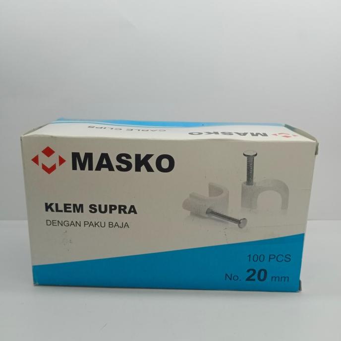 

jual klem kabel round cable clip penjepit kabel masko 20mm paku beton