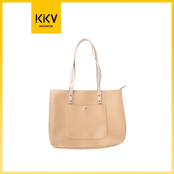 DISKON SPESIAL KKV SIMPLE TOTE BAG WANITA TAS JINJING - HITAM / KHAKI / PUTIH TERMURAH