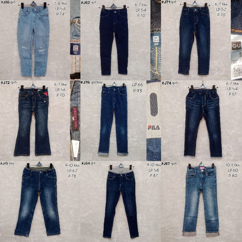 (23)PL CELANA ANAK COWOK CEWEK JEANS KATUN 1THN-REMAJA