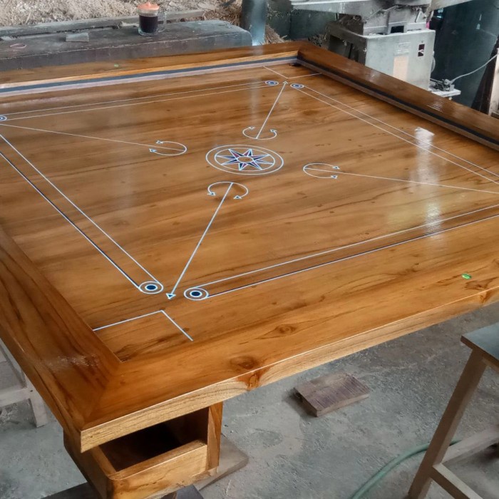 meja karambol jati besar