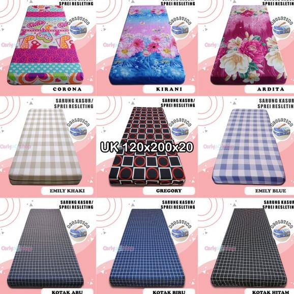 sarung kasur busa 120x200x20 - resleting - 120 - 120x200 - sprei - no 3 - cover - polos - karakter