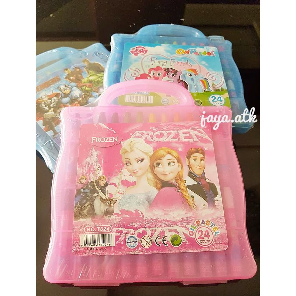 

Grosir Crayon / Oil Pastel 24 Colour Motif Frozen, Little Pony, Avenger T824 Kyx