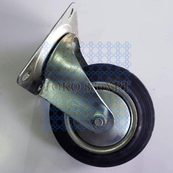 ,,,,,,,] Roda Karet 6" 150 mm ProWheel Rubber Caster Wheel Mati Hidup Swivel