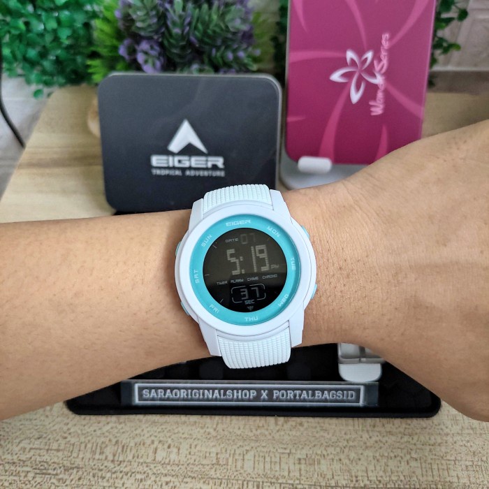FLASH SALE EIGER SNEFFELS WATCH JAM TANGAN DIGITAL WANITA ORIGINAL WHITE TERLARIS