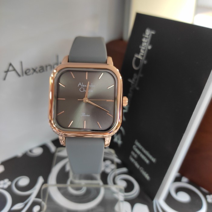 PROMO JAM TANGAN WANITA ORIGINAL ALEXANDRE CHRISTIE AC 2964 LH RUBBER STAIN TERMURAH