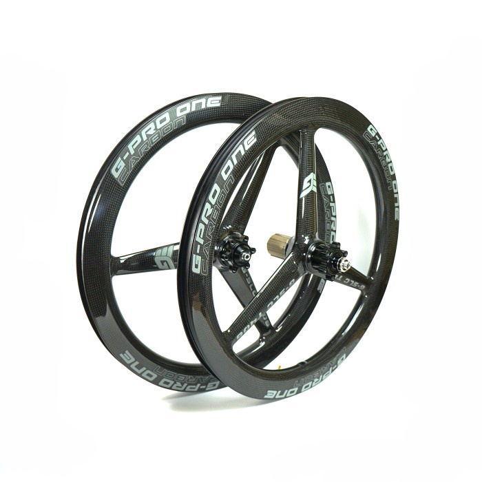 Terlaris G-Pro One Wheelset Trispoke Carbon 406 Disk Brake - Velg Sepeda 20 In