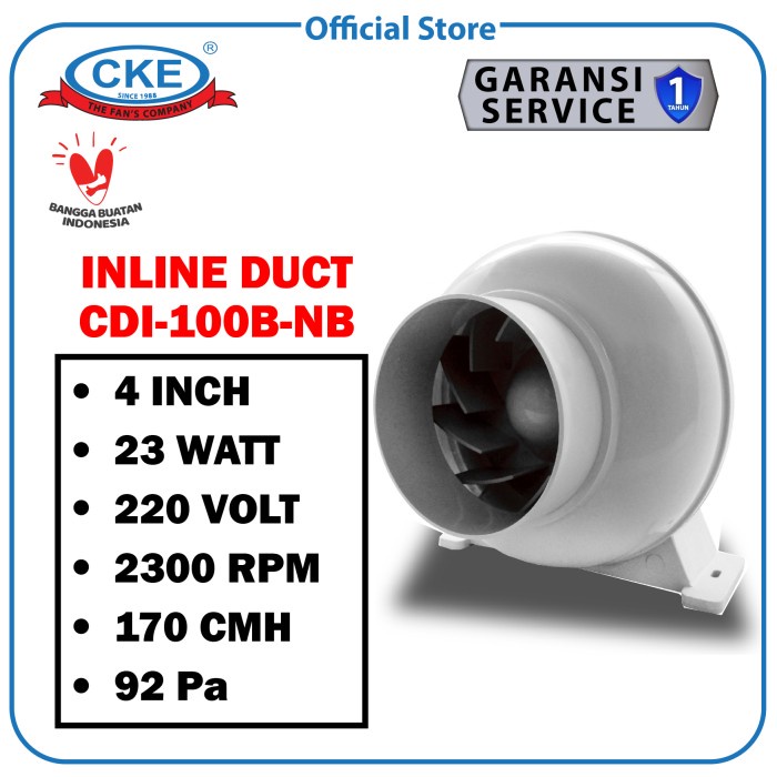Terlaris Duct Inline Cke Cdi-100B-Nb 4 Inch Inline Fan Duct Fan Blower Hisap