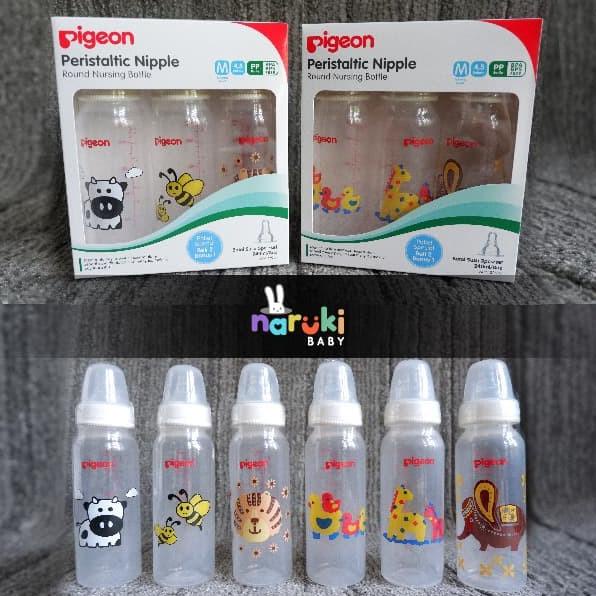 Paket Botol Susu Pigeon 240ml Peristaltic Nipple Paket Hemat 3 pcs
