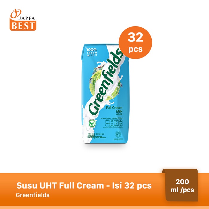 

Susu Greenfields UHT Full Cream 200 ml - Isi 32 pcs