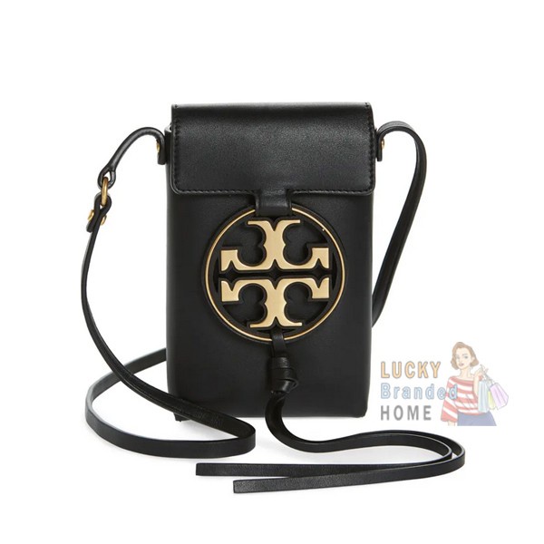 Tas TORY BURCH Miller Phone Crossbody Bag Black Logo Chain ORIGINAL sto