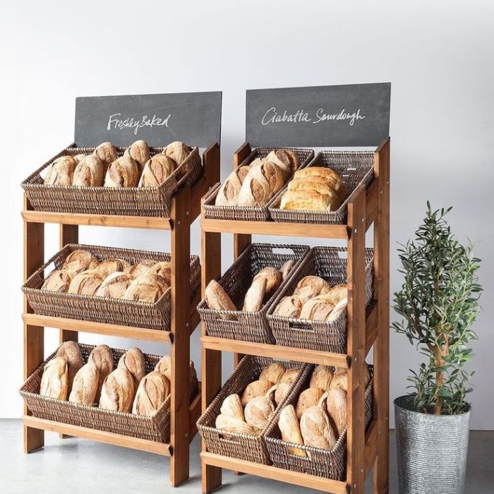 Best Seller Rak Roti Kayu /Rak Kue /Rak Supermarket 60X30X120