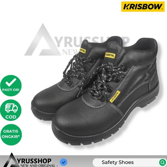 populer] Sepatu Pengaman Krisbow Argon Safety Shoes Proyek 6in Anti-Slip/Statis