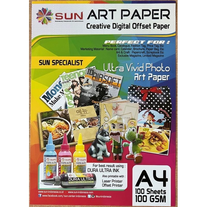 +%+%+%] Kertas Art Paper Sun Art Paper A4 (100 120 150 210 230 260 gsm)