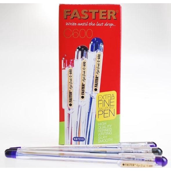 

Pulpen Bolpen Bolpoint Faster C600 0.7 Extra Fine Tip
