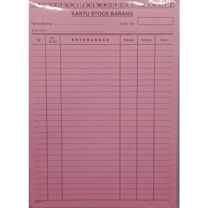 

Kartu Stok Stock Barang 1/2 Folio