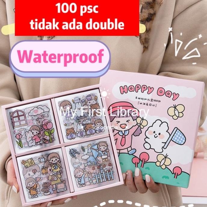 

Sticker Lucu Diary Waterproof Gift Box Hadiah Gadis