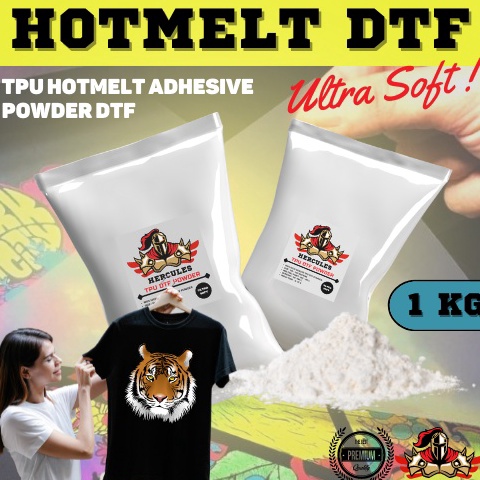 

Best seller TPU Hot Melt Adhesive Powder Sablon DTF / Bubuk Transfer PET Film 1 Kg 0B9