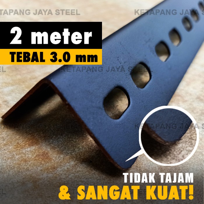 Bestseller Besi Siku Lubang Hitam 3Mm, 2 Meter Sangat Kuat Dan Murah