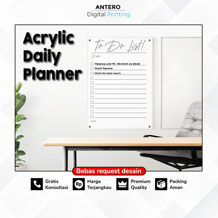 

Bestseller To Do List Acrylic Daily Planner / Jadwal Harian Akrilik Custom
