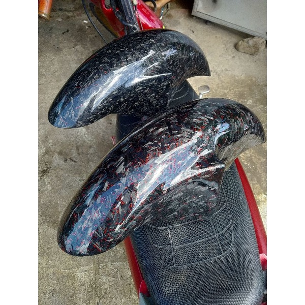 spakbor depan kawasaki ninja victor skinning carbon forged kevlar bukan r rr ss gsx leo