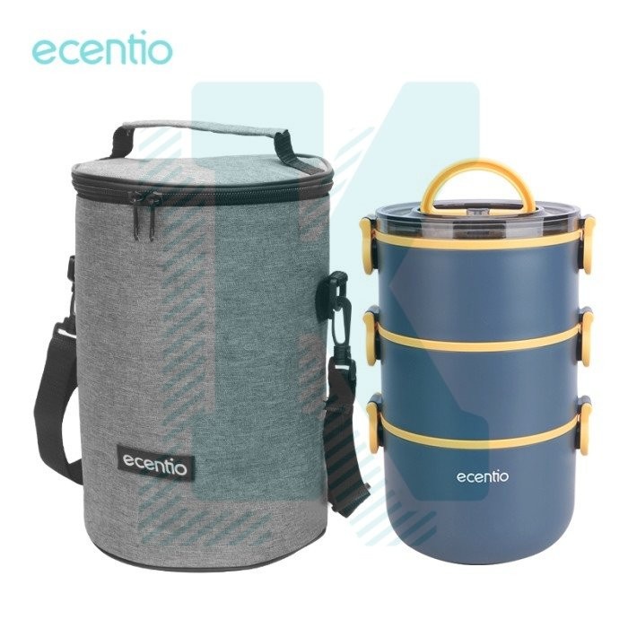 Best Seller Rantang 3 Layer Ecentio Rantang Susun Kotak Makan + Tas Bekal