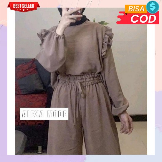 One Sat Harian Remja Cewk Bsju Clana Korean Style Setelan Hengout Baju Muslimah 2023 Clana Mewah One