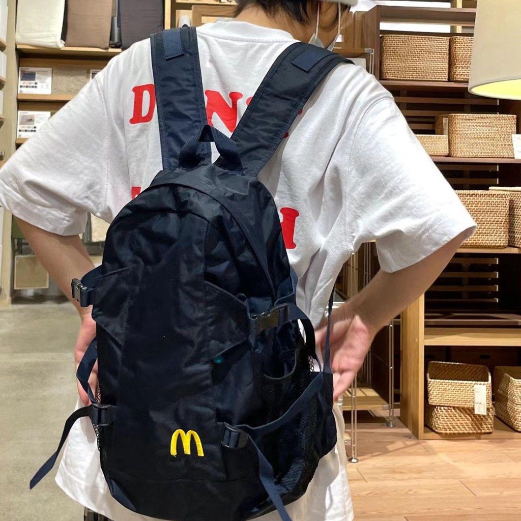 Tas bahu McDonald's pria dan wanita tas sekolah tas ransel tas ransel gaya perguruan tinggi