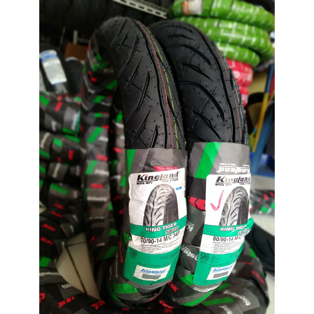 Ban ORI Tubeless Kingland Tiger Sepasang ring 14 Depan Belakang Motor Matic Beat Vario Mio Scoopy