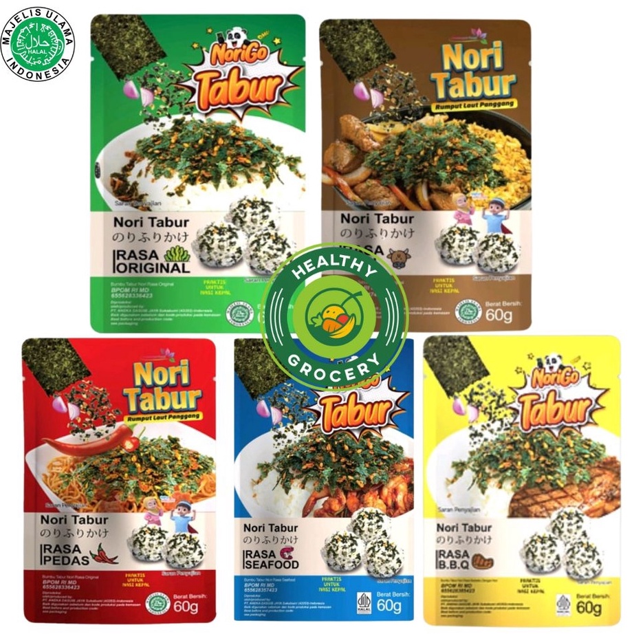 

Ready✯➷ JGVBG Norigo Tabur Nori Tabur Rasa BBQ / Original / Pedas / Sapi / Seafood 60gr JAVA SUPER FOOD RUMPUT LAUT TABUR Y91 Ready