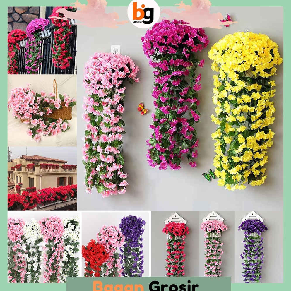 TERPERCAYA. BG / COD / Bunga Juntai Plastik Bunga Rambat Sintetis Tanaman Hias Gantung Osear Artific