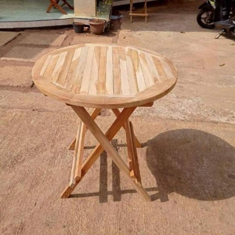 Populer Meja Lipat Teras Bundar Dan Kotak Meja Piknik Jati Jepara Wxy