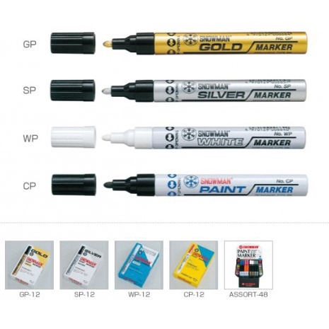 

TERBARU SOS Spidol Permanen Snowman Paint Marker(Gold,Silver,Putih,Hitam)/Spidol Permanent/Spidol/Paint Marker
