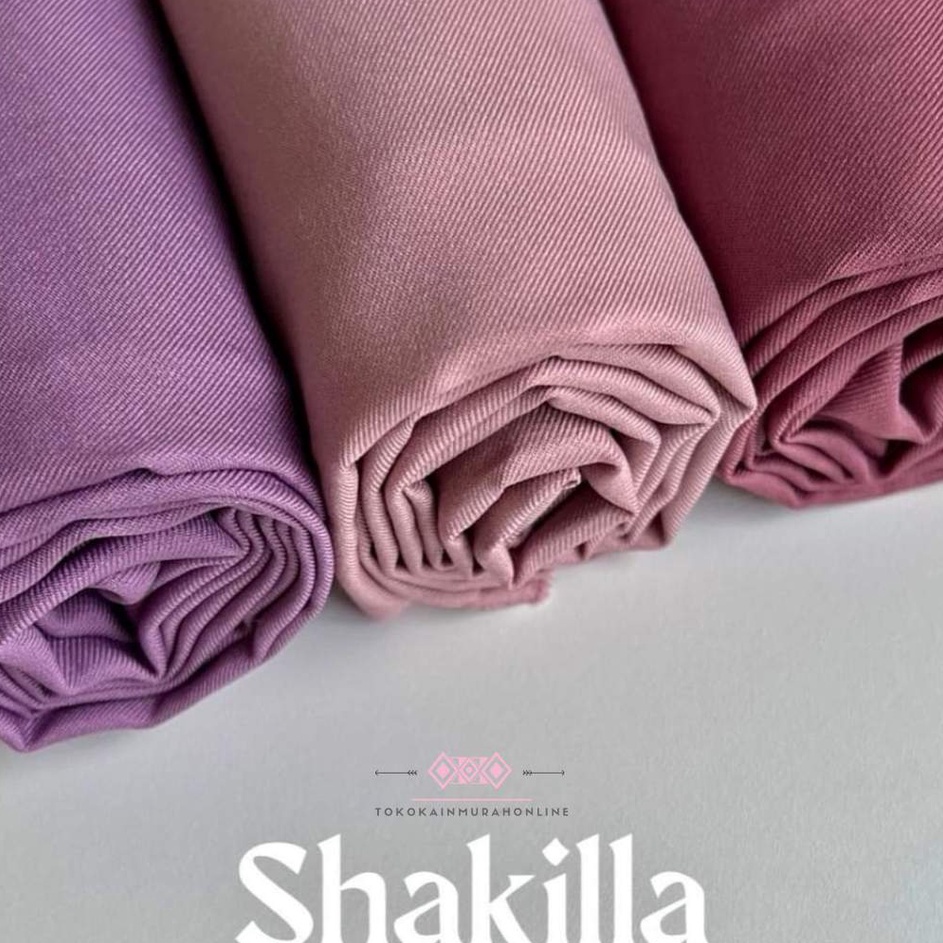 ↕Serba Murah➾ 7B8UE Kain Shakila Polos Super STRETCH Premium Import Silky ORIGINAL 100% ADEM & LEMBU
