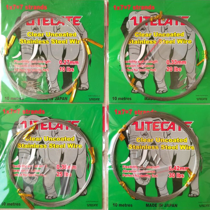 ➼Ready Stok 0QBUG Wire Leader/ Seling/ Kawat Neklin Utecate 10m Clear Uncoated Stainless Steel Wire 