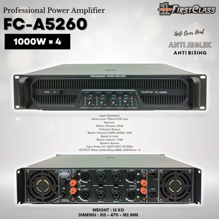 POWER AMPLI FIRSTCLASS FC-A5260 PROFESSIONAL POWER AMPLIFIER FCA5260