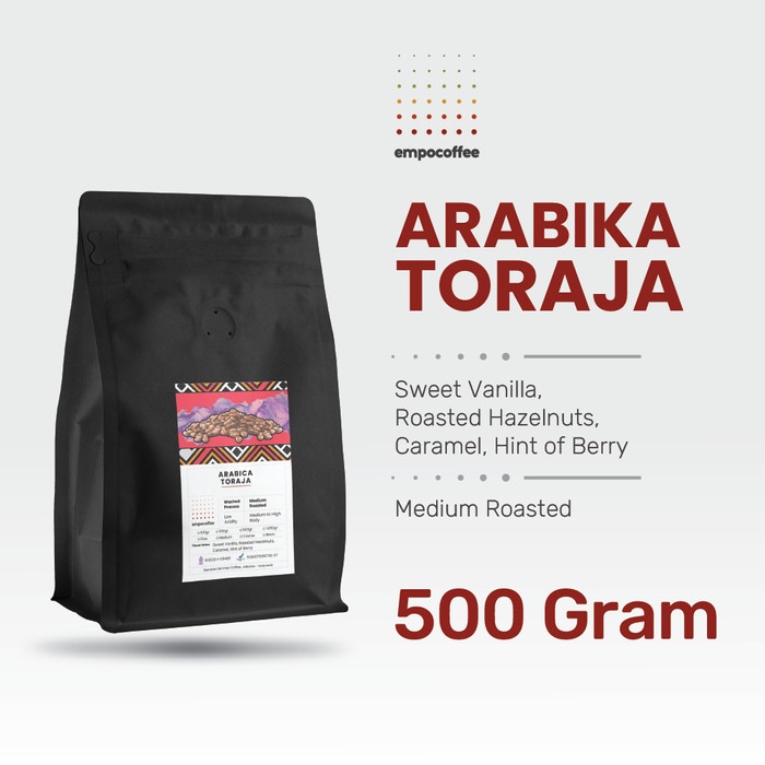 

Kopi Arabika Toraja Sapan Arabica Coffee Roasted Bean Coffe Beans 500G