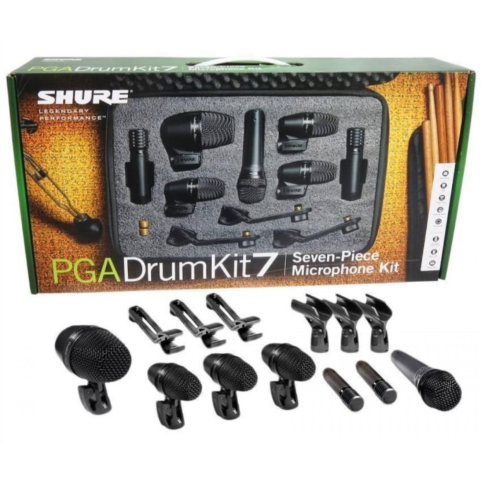Shure Pga Drum Kit 7 Mic Drum Set 7Pcs Original With Cables Hh