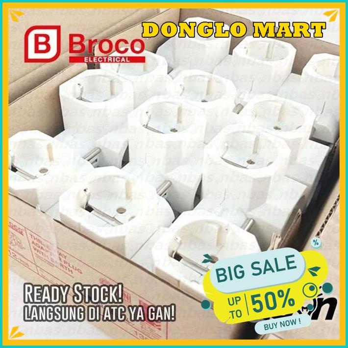 BROCO 13830 STD 3-WAY ADAPTER PLUG 16A 250V WHITE - STEKER T ARDE BEST SELLER 