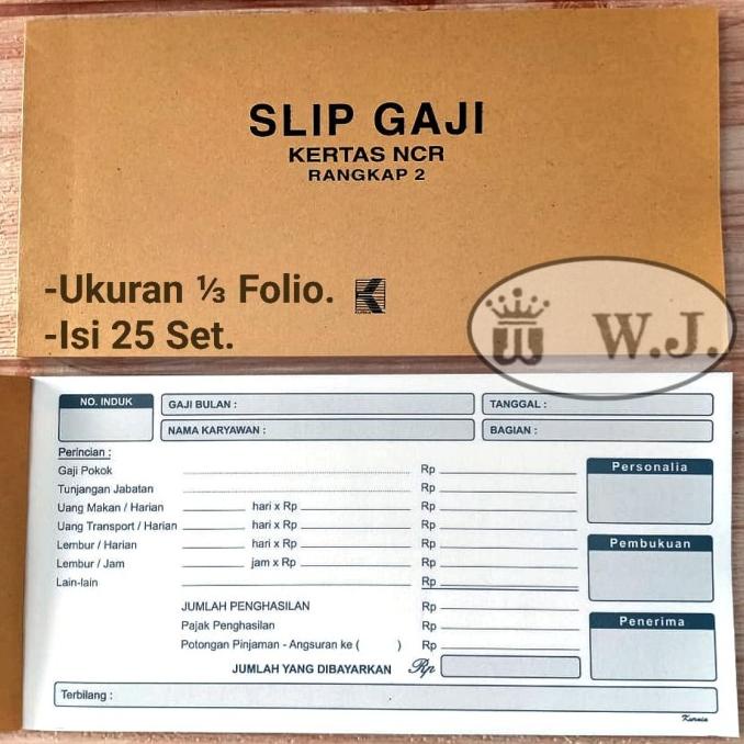 

] buku slip gaji Folio, Rangkap 2