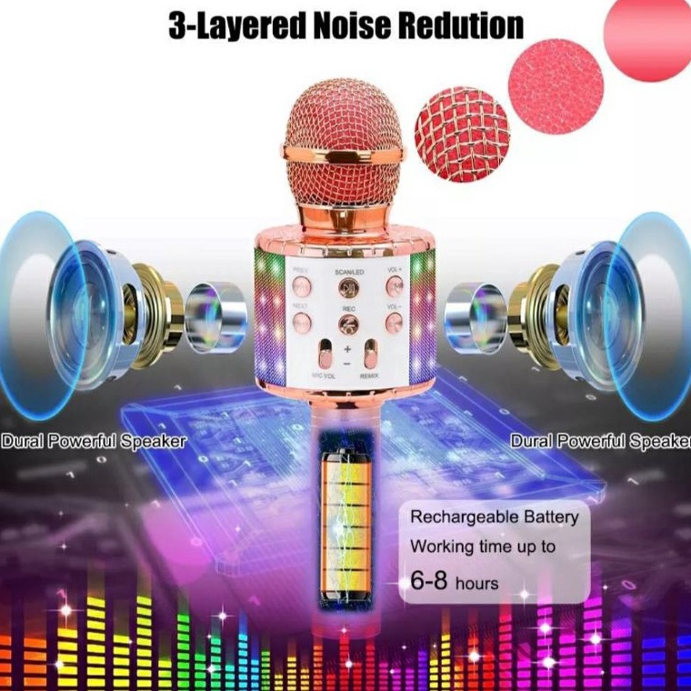 SIAP KIRIM. Mic Bluetooth Karaoke WS-858 Microphone Bluetooth WS 858 Mic Karaoke