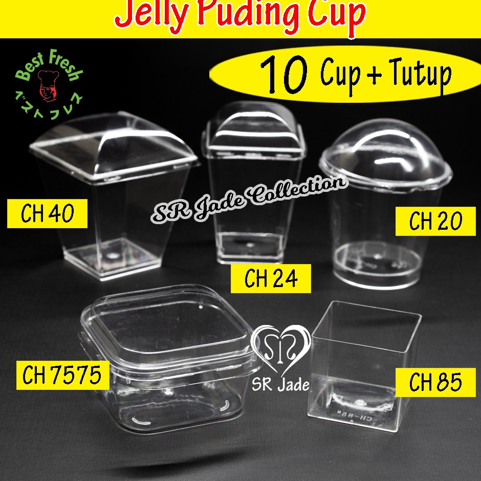 ⁂Harga Murah TPHRQ Jelly Cup + Tutup / Gelas Cup Puding Cup CH 7575 CH 40 CH41 CH 24 CH 20 Ch 85 Kotak Bulat 130ml 150 ml 160 ml 200 ml C69 ✸Big Sale