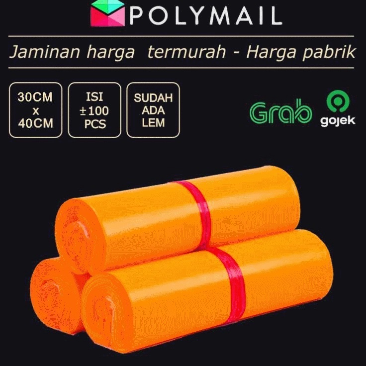 

➠Ready Stok➱ QQVGI POLYMAILER ±100PCS 30x40CM ORANGE GLOSSY PLASTIK PACKING T54 ➬Best Seller