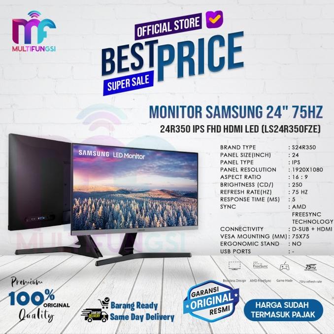 Monitor Samsung 24" 75hz S24R350FZE IPS FHD HDMI LED (LS24R350FZEXXD)